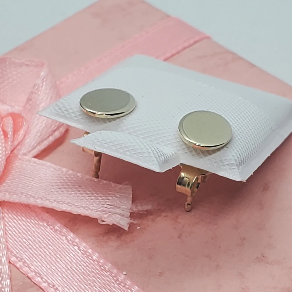 Sterling Silver 925 Gold Plated Flat Oval Stud Earrings